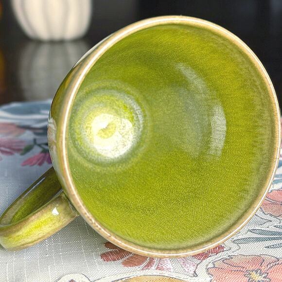 Jars France Tourron Tilleul Avocado Green Stoneware Mugs (Set of 2) - Picture 13 of 15